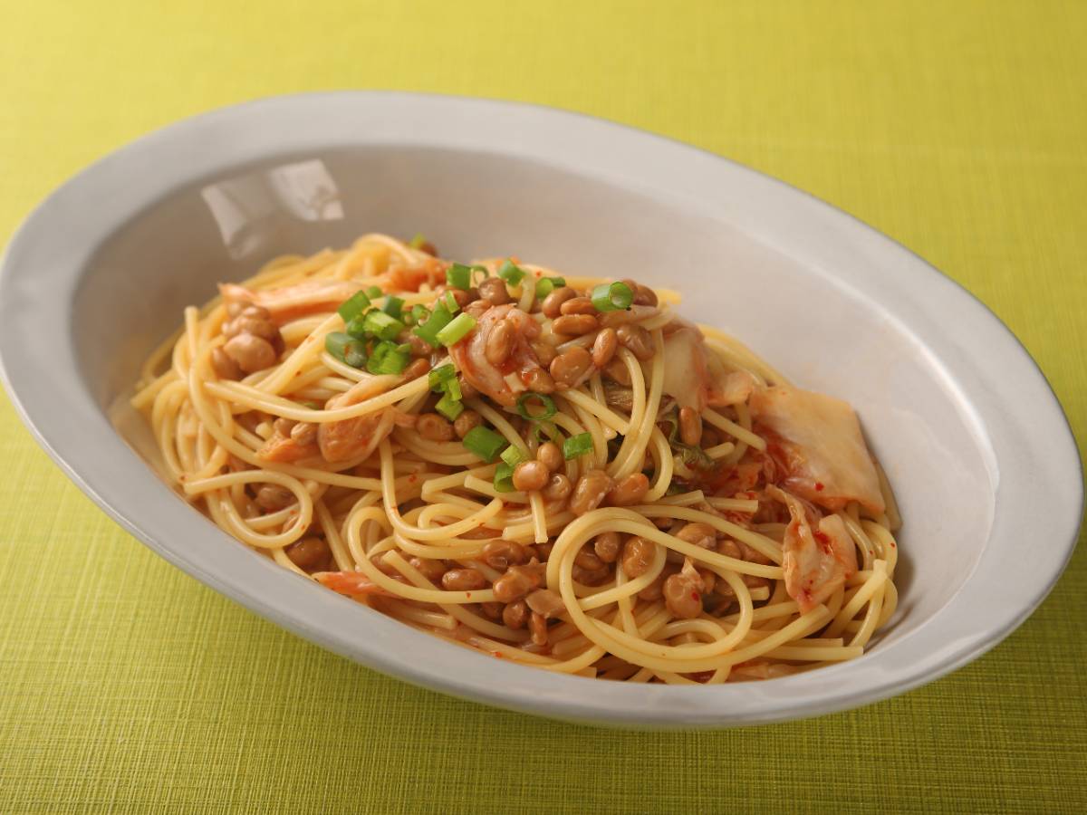 キムチ納豆パスタ