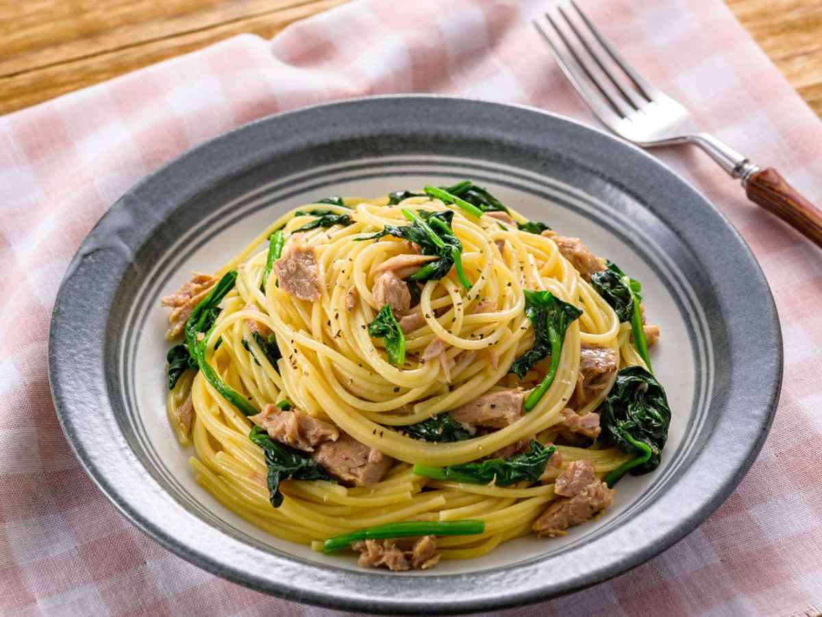ツナほうれん草パスタ