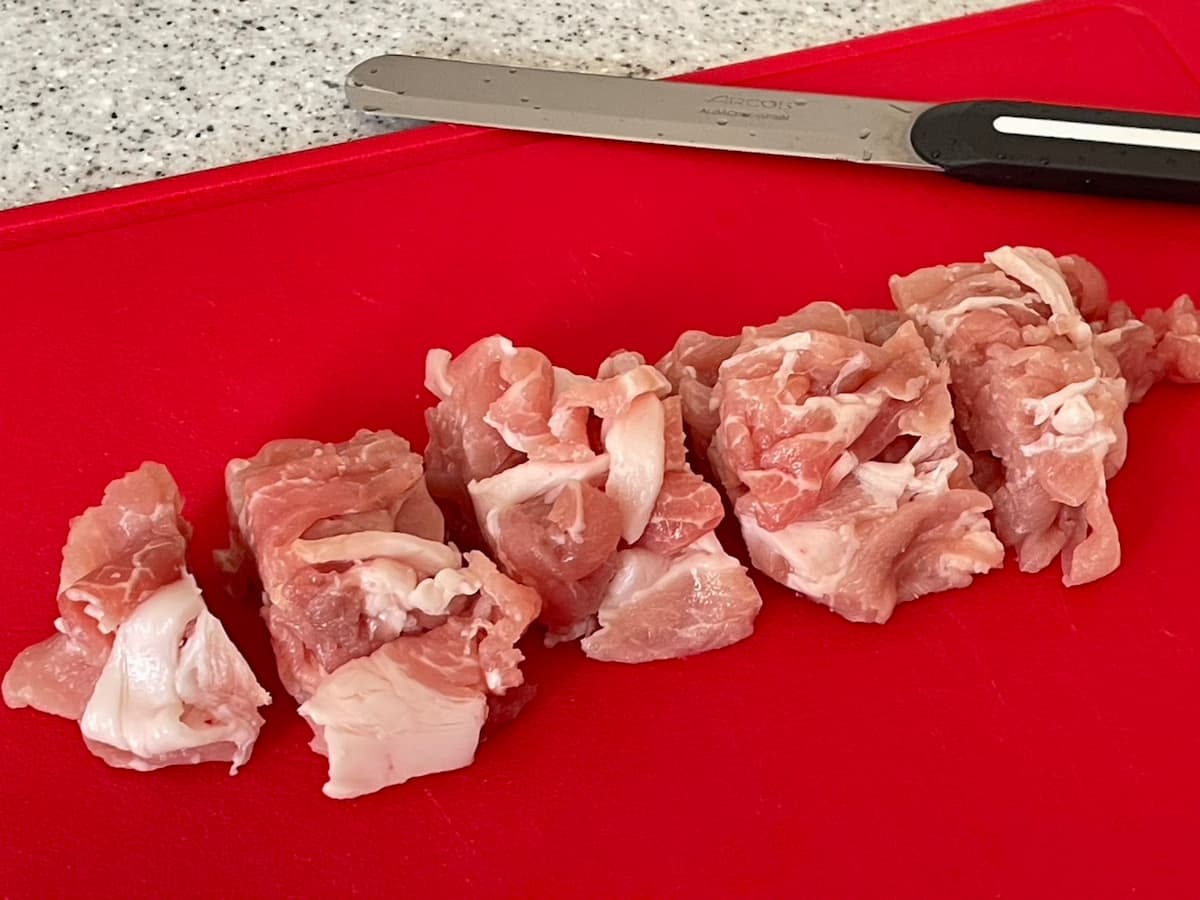 小松菜と豚肉の中華風ピリ辛炒め