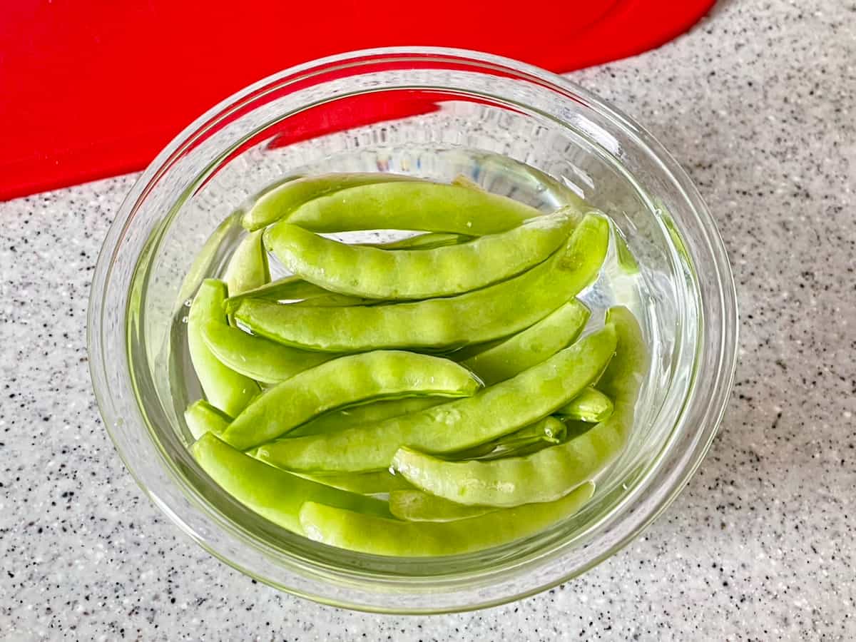 スナップえんどうとたまごのふんわりマヨソテー