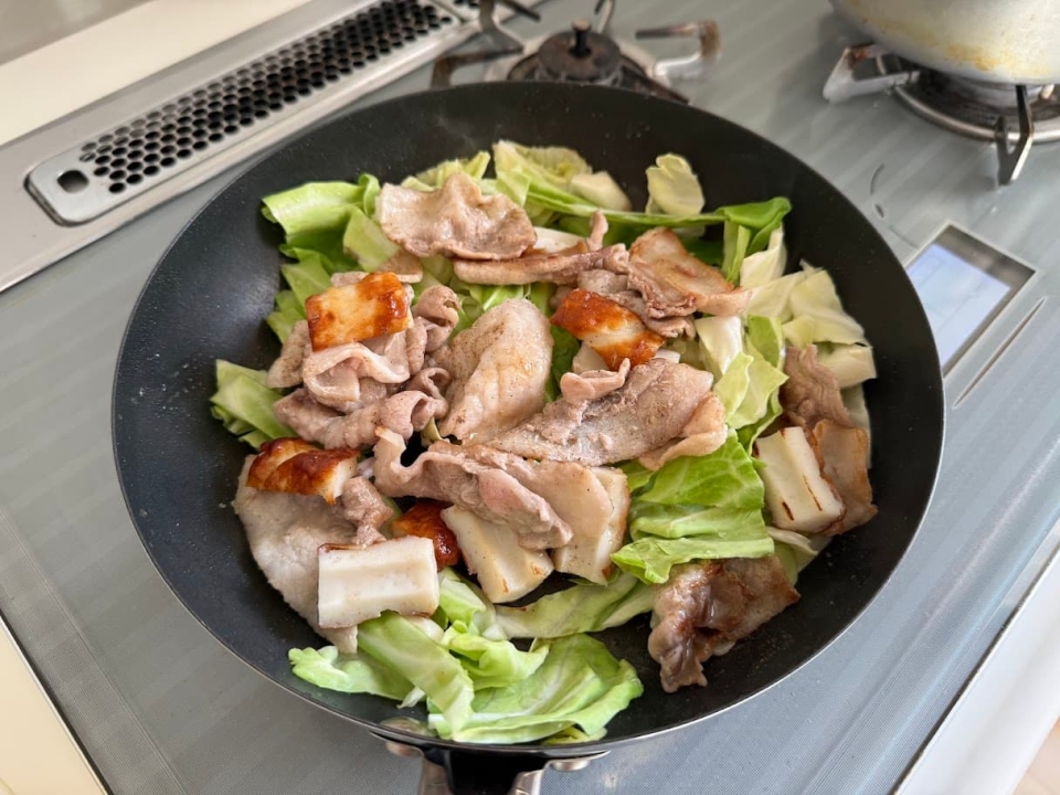 肉で蓋をする