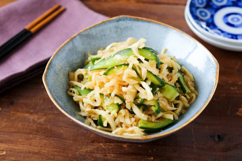 加熱不要！シャキシャキがくせになる「切り干し大根ときゅうりの酢の物」